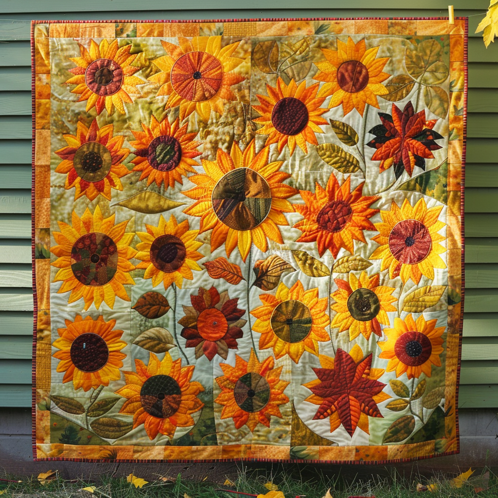 Sunflowers Garden Quilted Blanket NCU0TL031