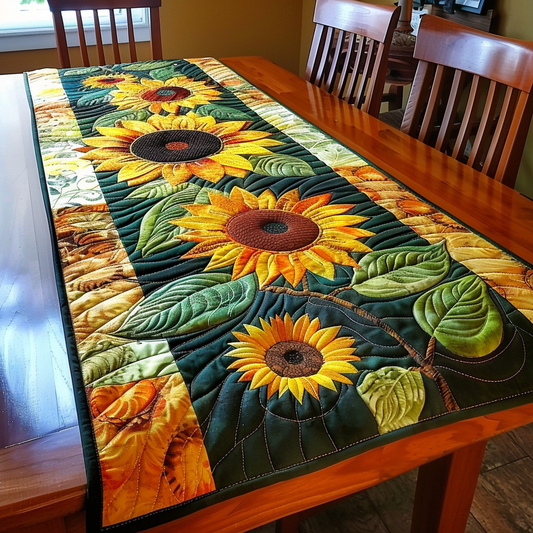 Sunflowers Garden Quilted Table Runner NCU0TL036