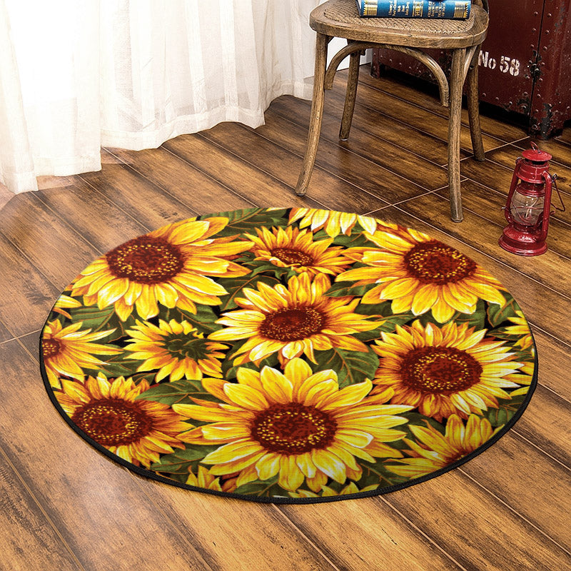 Sunflowers CLA1410073RR Round Area Rug