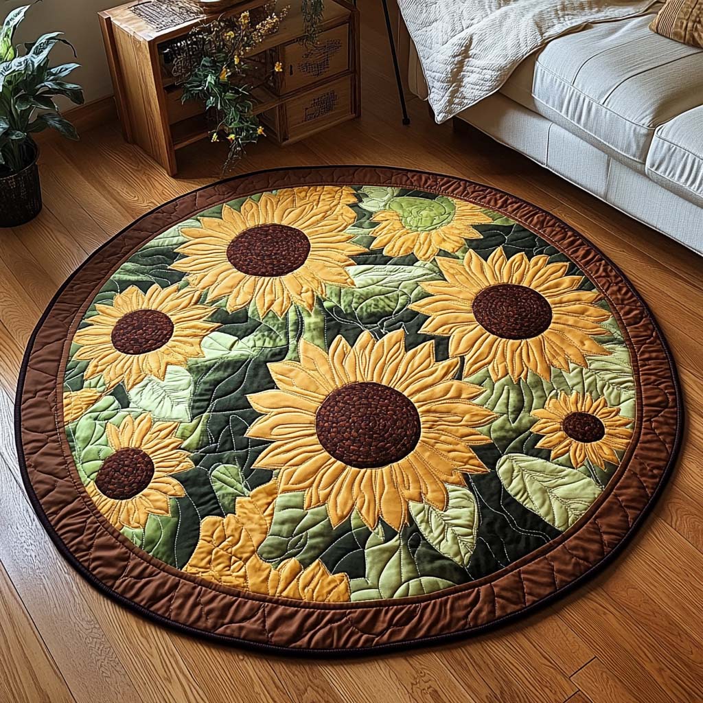 Sunlit Serenity Quilted Round Mat NCU0NT1286