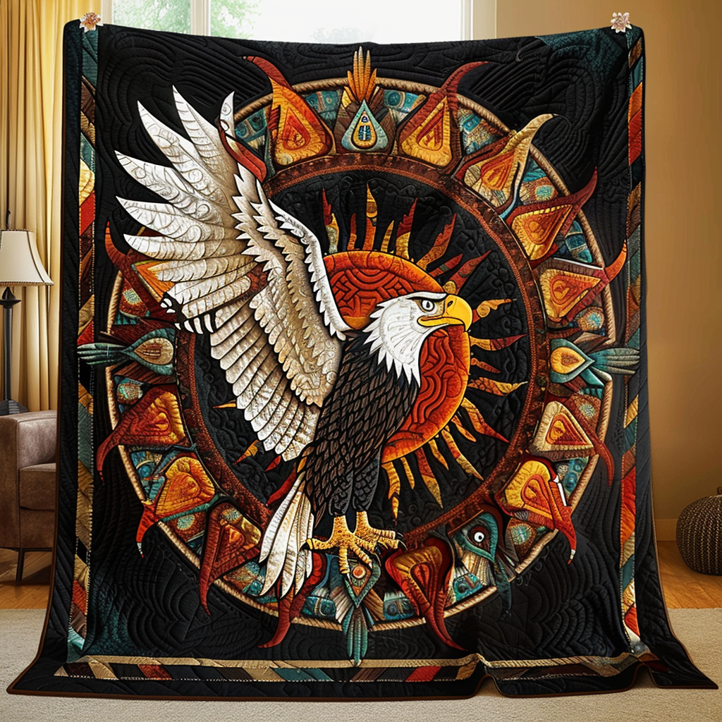 Sunrise Eagle Quilted Blanket NCU0TH794