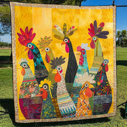 Sunrise Roosters Quilted Blanket NCU0TH872