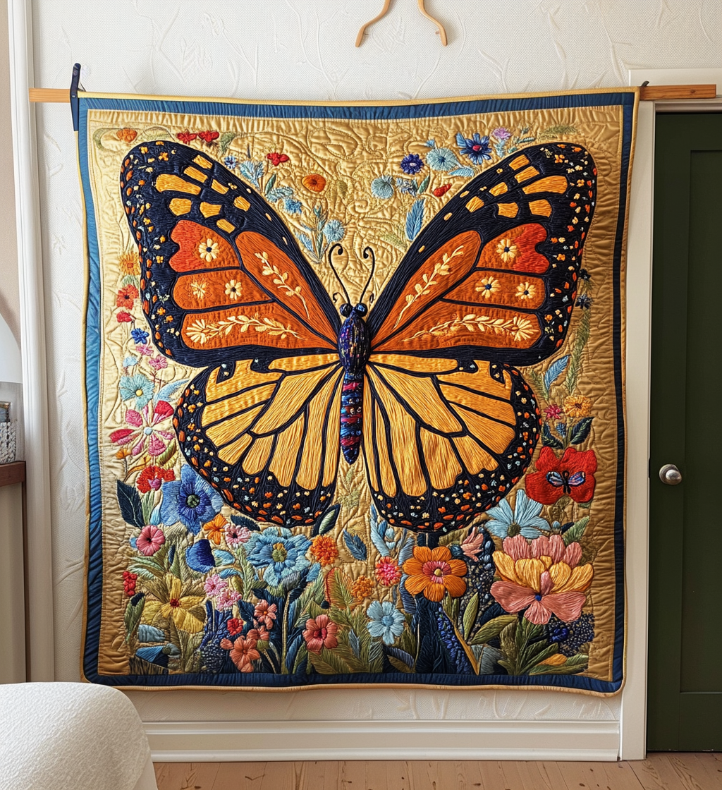 Sunrise Flutter Art Quilt Hanging NCU0DV794