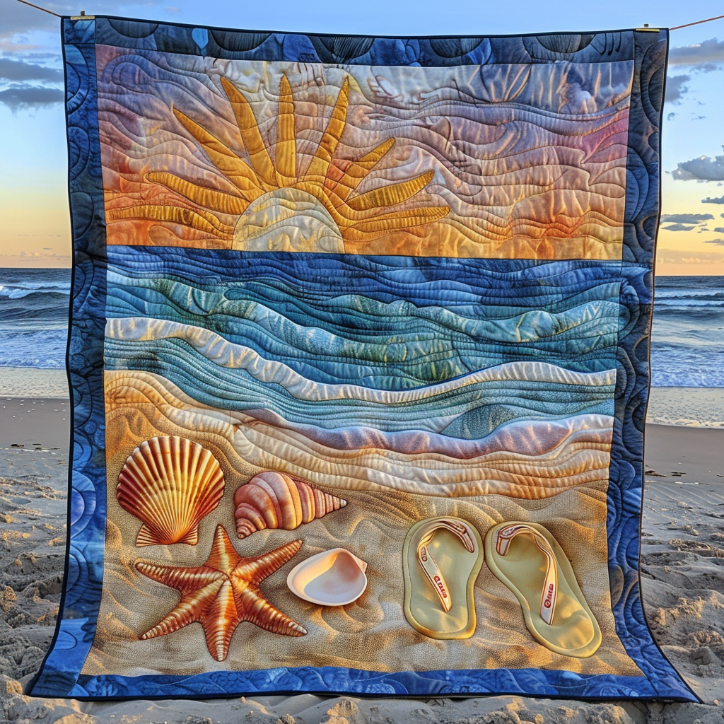 Sunset Beach Quilted Blanket NCU0TH292