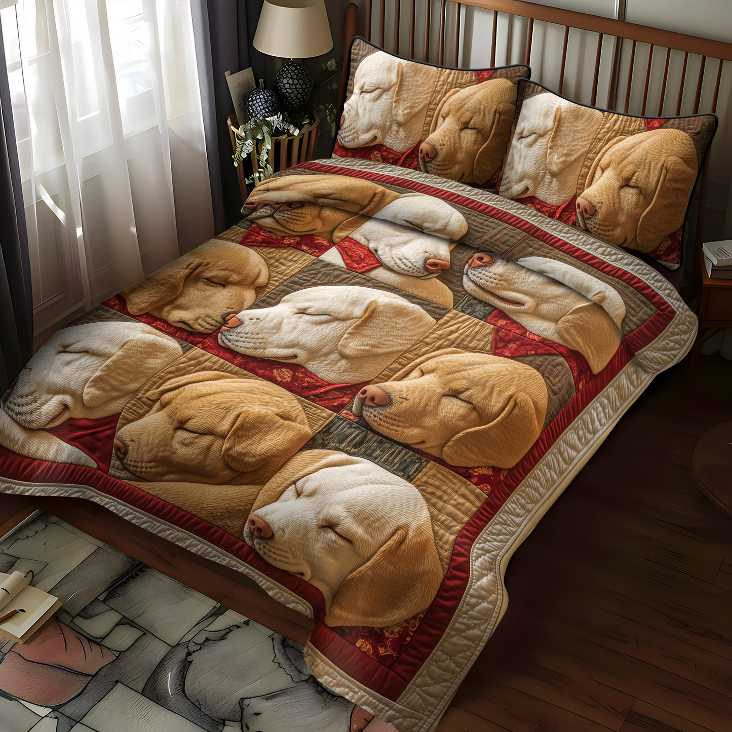 Juego de cama acolchado de 3 piezas Sunset Retriever NCU0DK1347