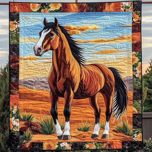 Sunset Stallion Quilted Blanket NCU0NT1928