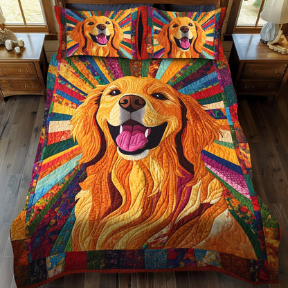 Sunshine Retriever 3-Piece Quilted Bedding Set NCU0PT389