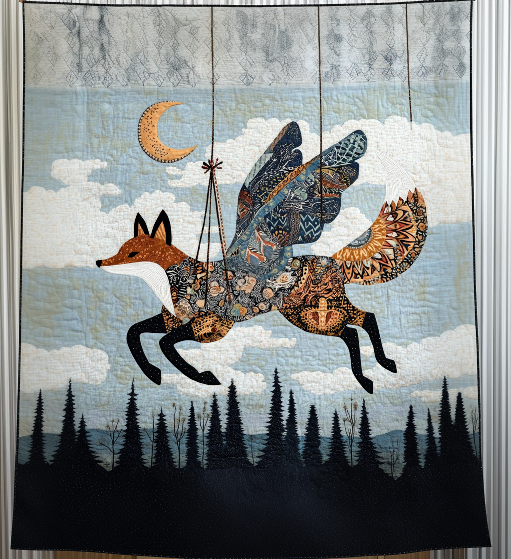 Surreal Fox Quilted Blanket NCU0DV731