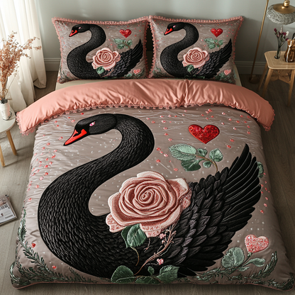 Swan Serenade 3-Piece Quilted Bedding Set NCU0DK3206