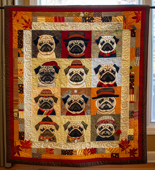 Sweater Pug Quilted Blanket NCU0DV306