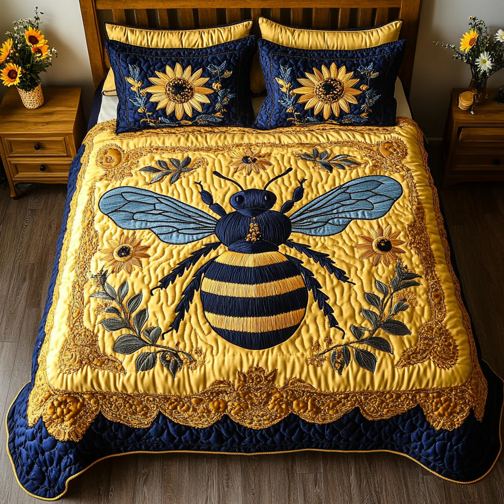 Sweet Nectar 3-Piece Quilted Bedding Set NCU0DK2431