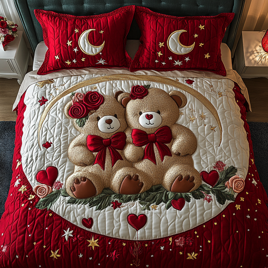 Sweetheart Teddy 3-Piece Quilted Bedding Set NCU0DK3196