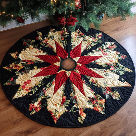 Christmas Poinsettia TL040924444 Quilted Tree Skirt