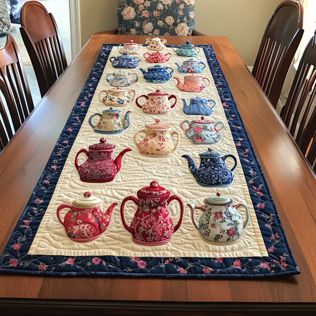 Teapot TAI041124623 Quilted Table Runner