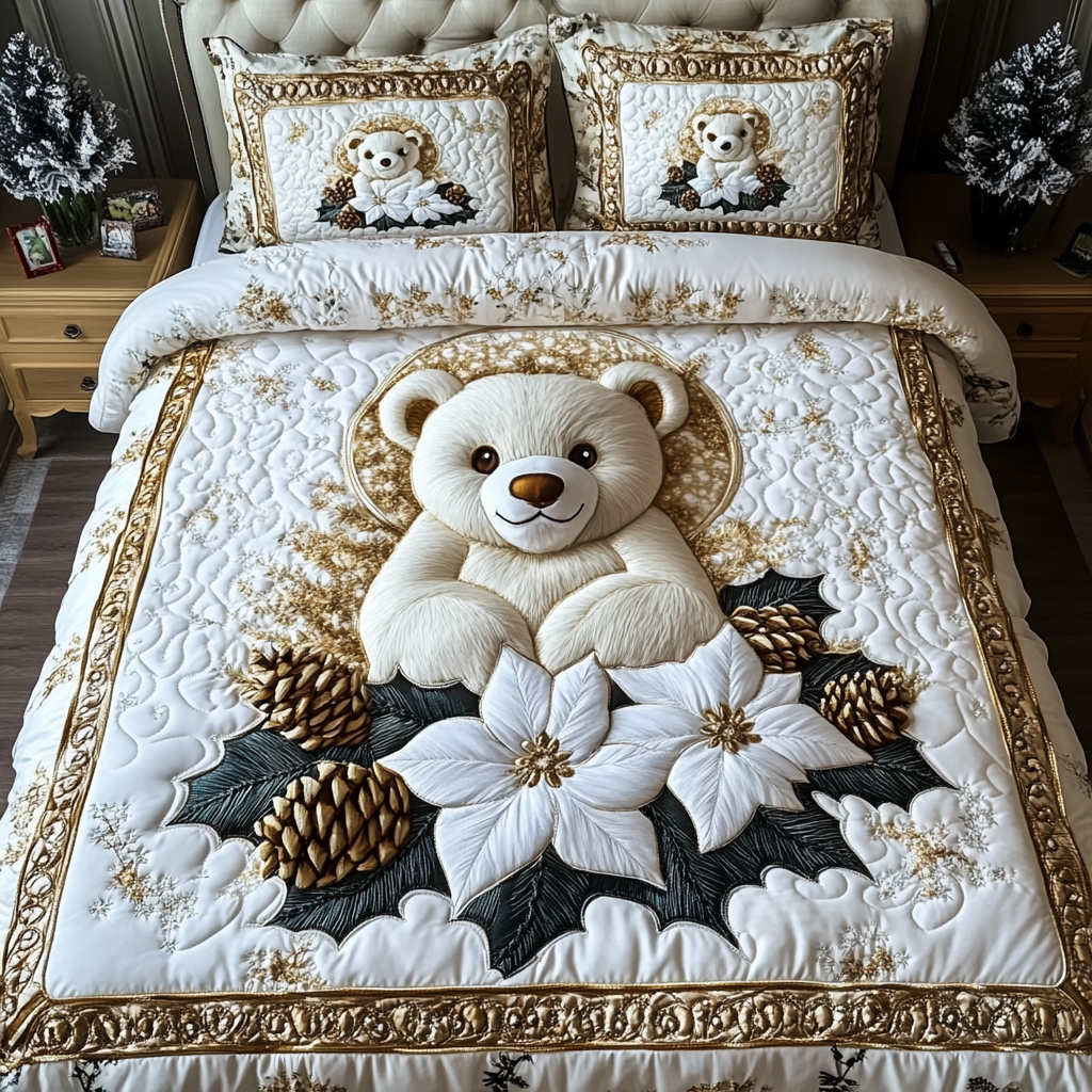 Teddy Haven Quilted Bedding Set NCU0DV1995