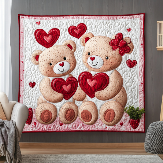 Teddy Love Harmony Quilted Blanket NCU0TL2395