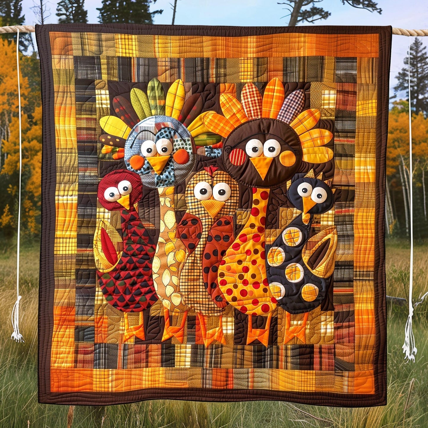 Thanksgiving Family Quilted Blanket NCU0TH1090