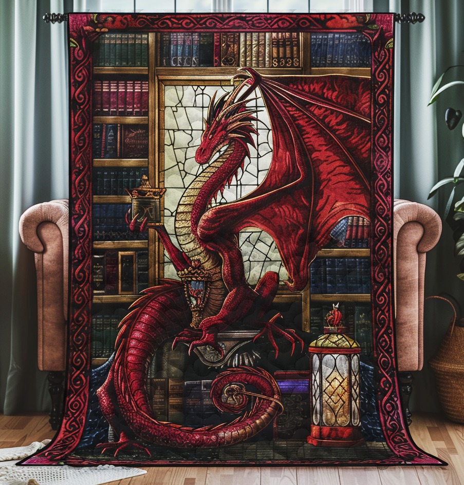 The Book Wyrm Quilted Blanket NCU0DV2067