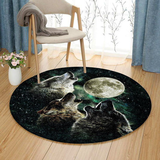 Three Wolf Moon HM160819TM Round Area Rug