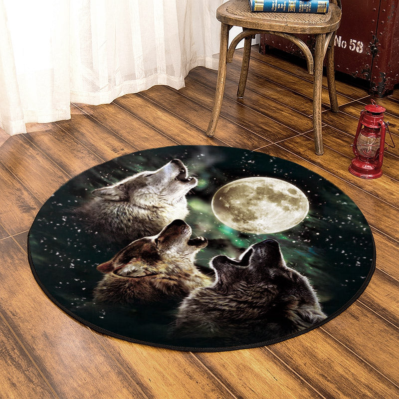 Three Wolf Moon HM160819TM Round Area Rug