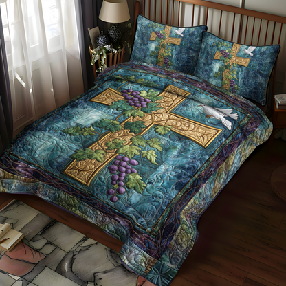 Timeless Faith 3-Piece Quilted Bedding Set NCU0DK1982