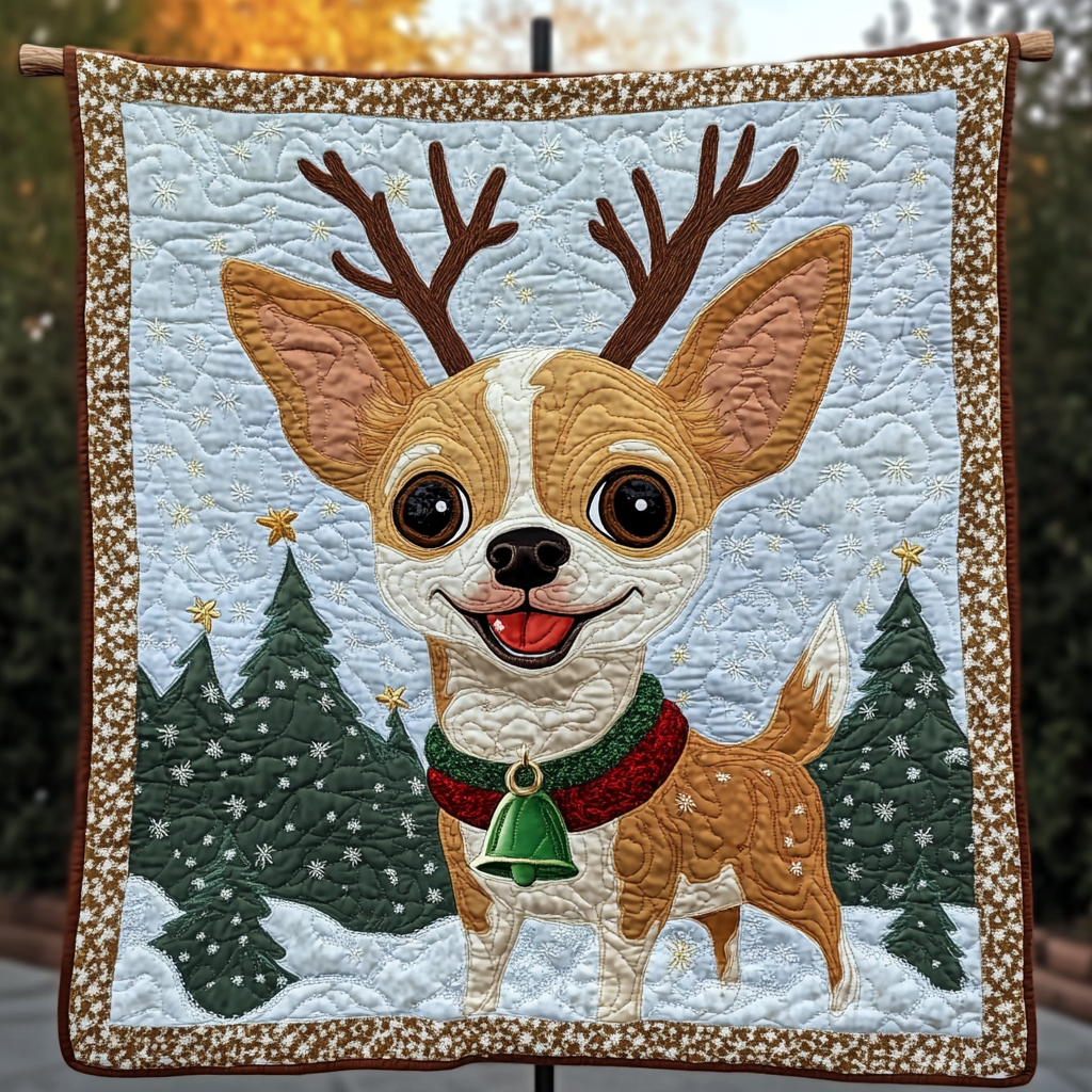 Tiny but Mighty Chihuahua Quilted Blanket NCU0DK1413