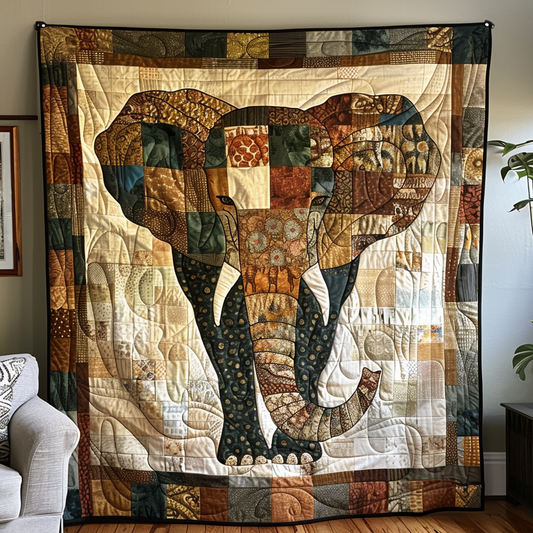 Tranquil Elephant Quilted Blanket NCU0TH739