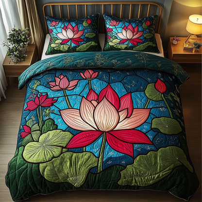 Tranquil Petals 3-Piece Quilted Bedding Set NCU0DK2977