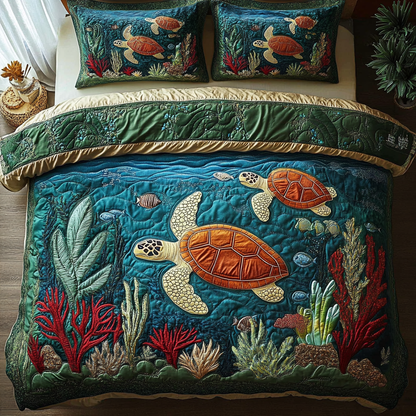 Tranquil Tides 3-Piece Quilted Bedding Set NCU0DK2749