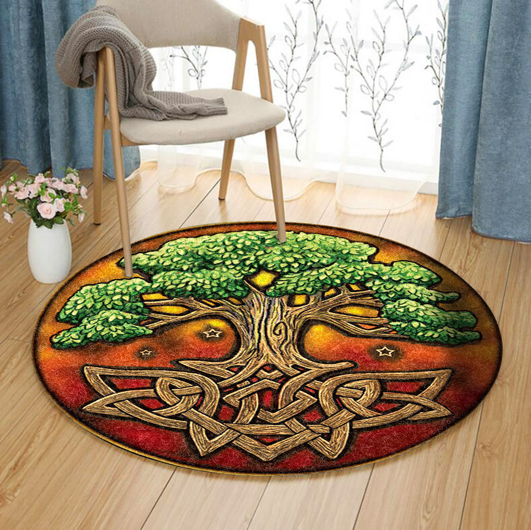 Tree Of Life Celtic HM1411108TM Round Area Rug