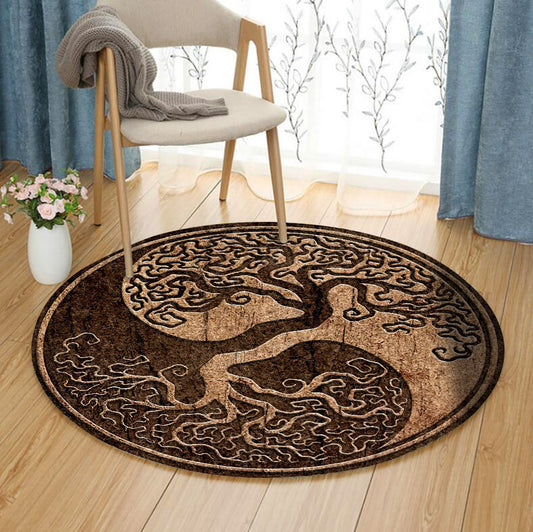 Tree Of Life DD0509103RR Round Area Rug