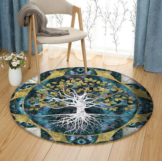 Tree Of Life HT250954TM Round Area Rug