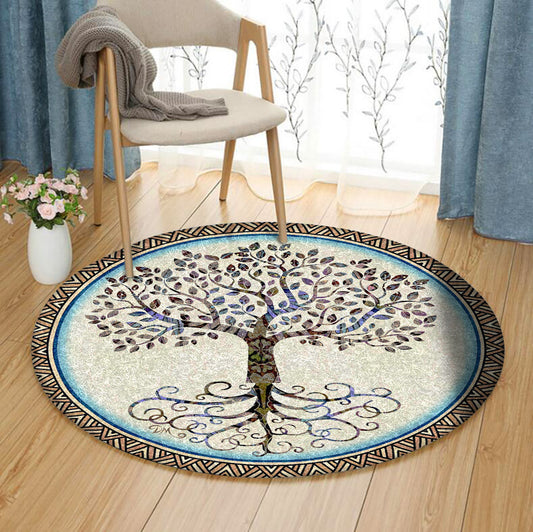 Tree Of Life QN140822TM Round Area Rug