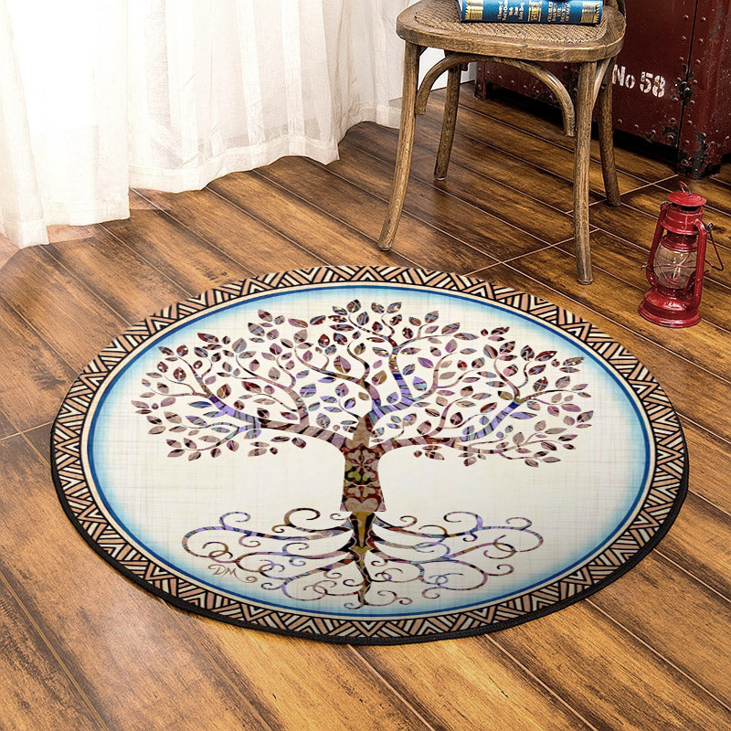 Tree Of Life QN140822TM Round Area Rug