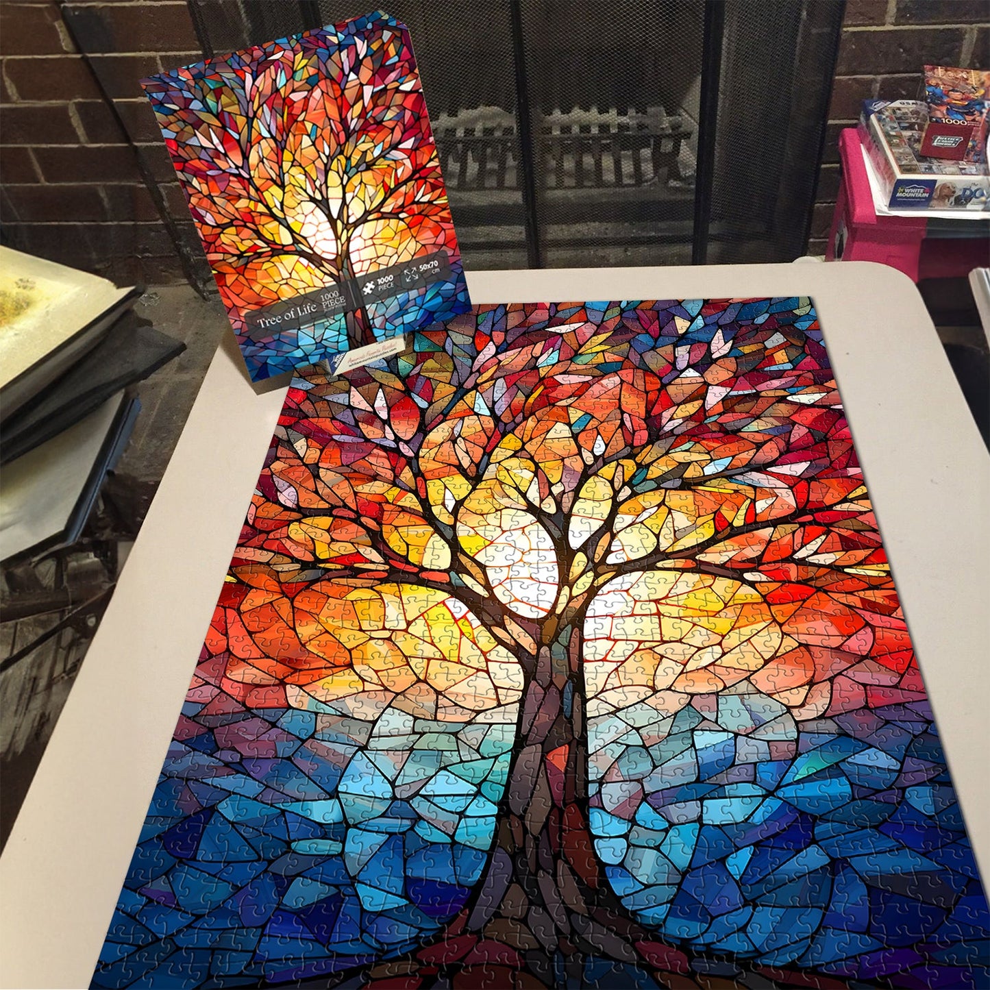 Stained Glass Puzzle Tree of Life Jigsaw Puzzle 1000 Pieces