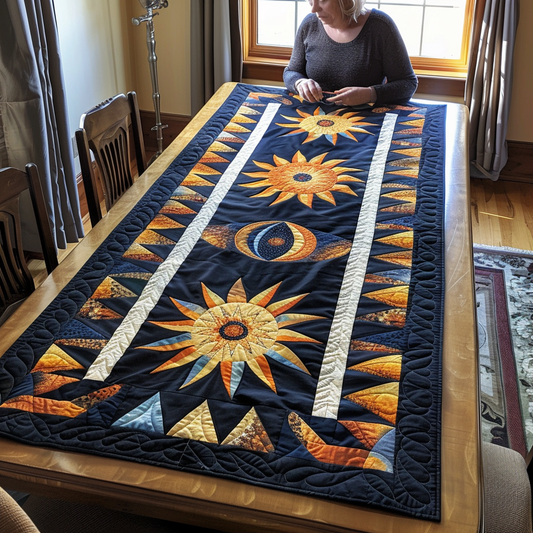 Tribal Sun Quilted Table Runner NCU0TH635