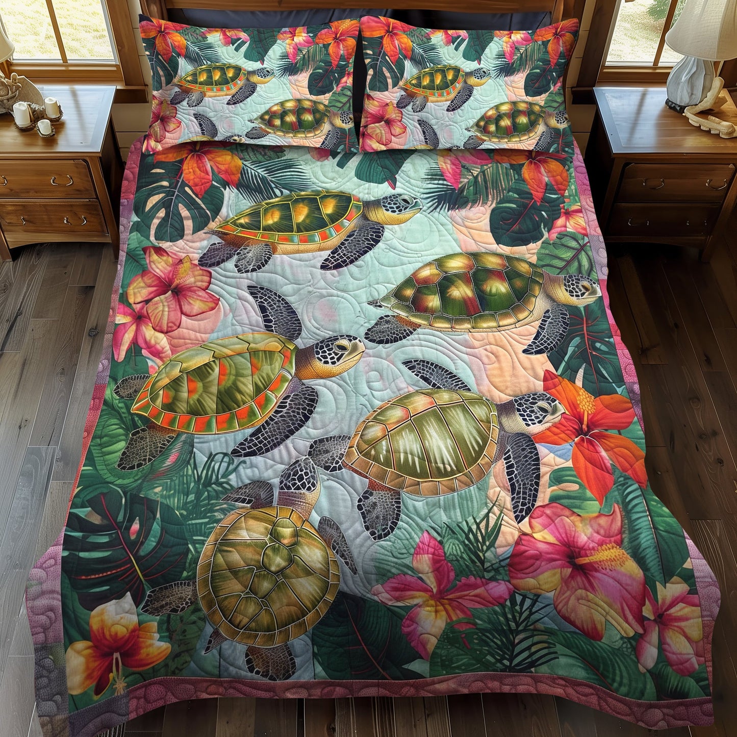 Tropical Tides 3-Piece Quilted Bedding Set NCU0TL473