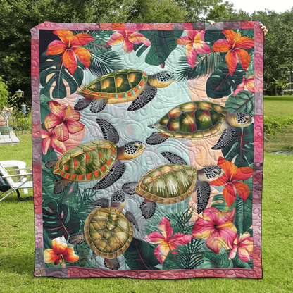 Tropical Turtle Quilted Blanket NCU0TL589