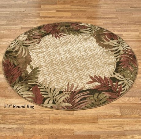 Tropical Leaves CLM2812176R Round Area Rug