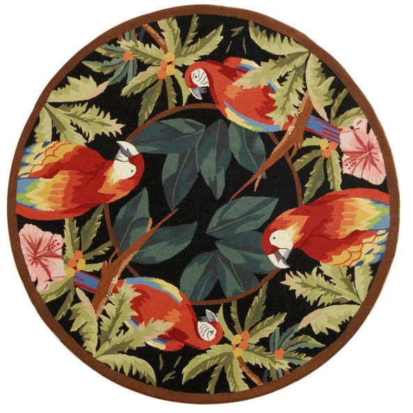 Tropical Parrot CLM1610277TM Round Area Rug