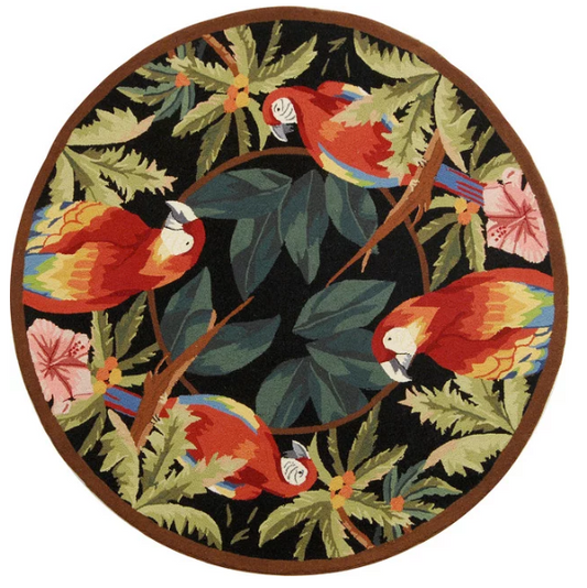 Tropical Parrot CLM1610277TM Round Area Rug