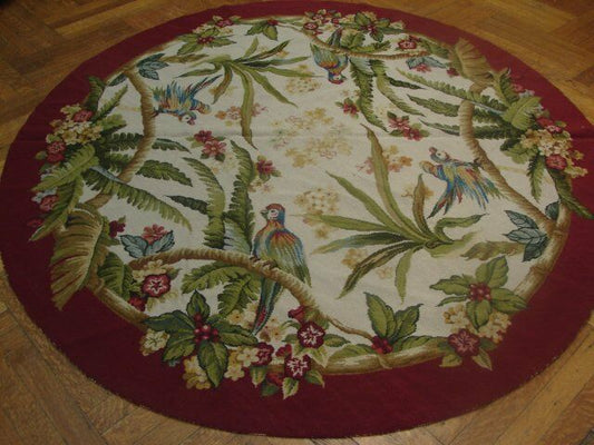 Tropical Parrots CLM15100TM Round Area Rug