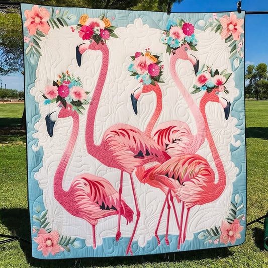 Tropical Flamingo Retreat Quilted Blanket NCU0TL739