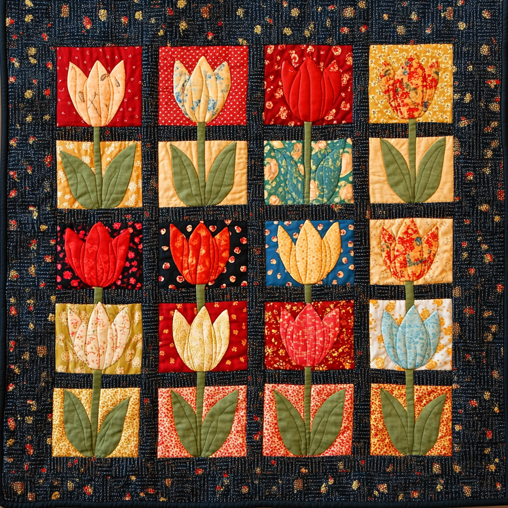 Tulip Flower DAI05112464 Quilt Blanket