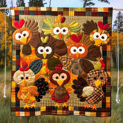 Turkey Family Quilted Blanket NCU0TH1093