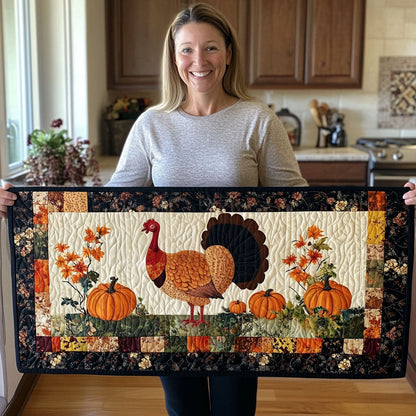 Turkey Trot Quilted Table Runner NCU0PT666