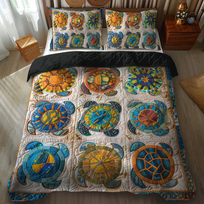 Turtle Magic 3-Piece Quilted Bedding Set NCU0TL469