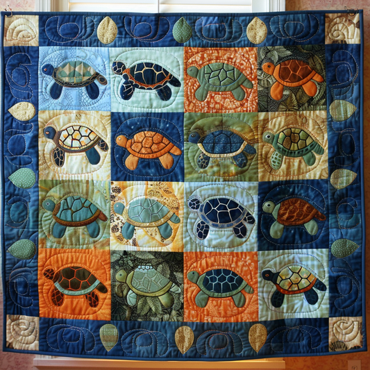 Turtle Oasis Quilted Blanket NCU0TH656