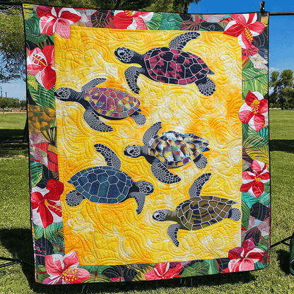 Turtle Paradise Quilted Blanket NCU0TL592