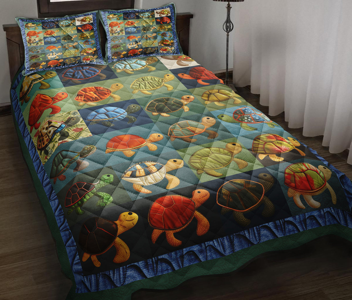 Turtle TAI020324150QB Quilt Bedding Set